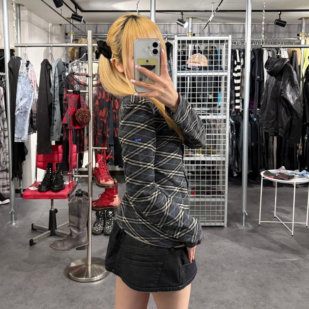 Burberry old チェックガーデン　レア　ロゴ入り　総柄