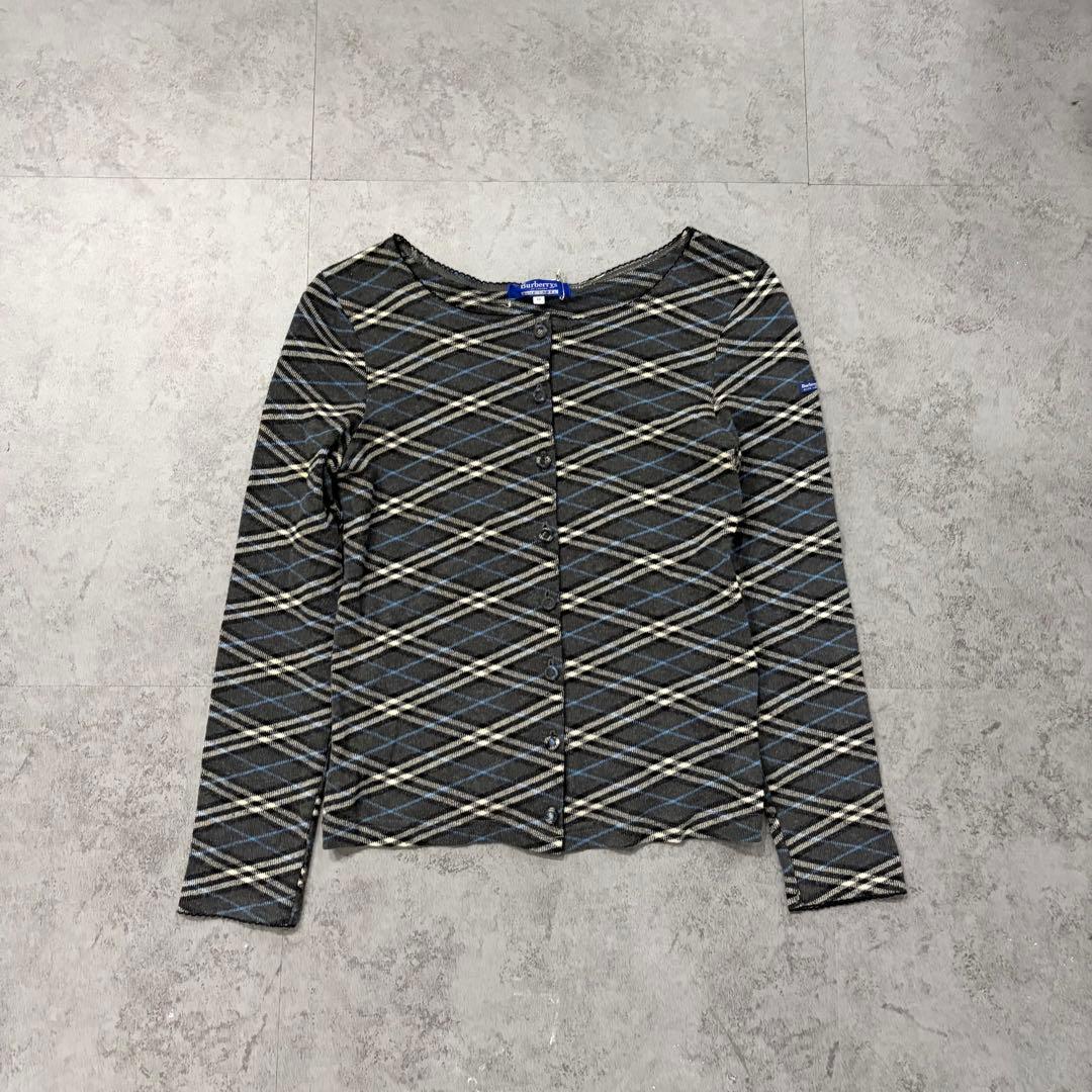 Burberry old チェックガーデン　レア　ロゴ入り　総柄