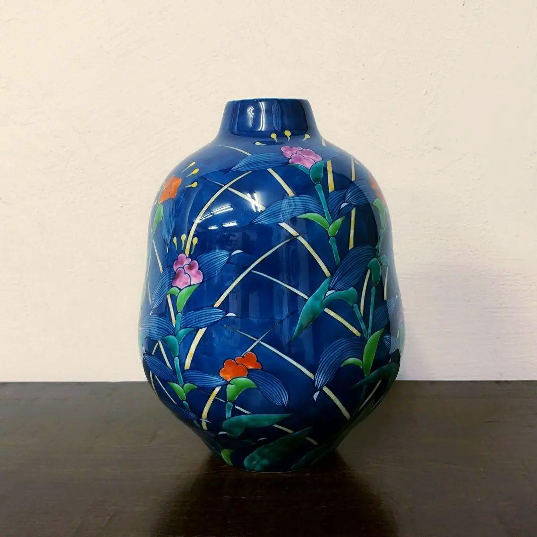 有田焼【視行窯】池田視行 色絵 花瓶 共箱