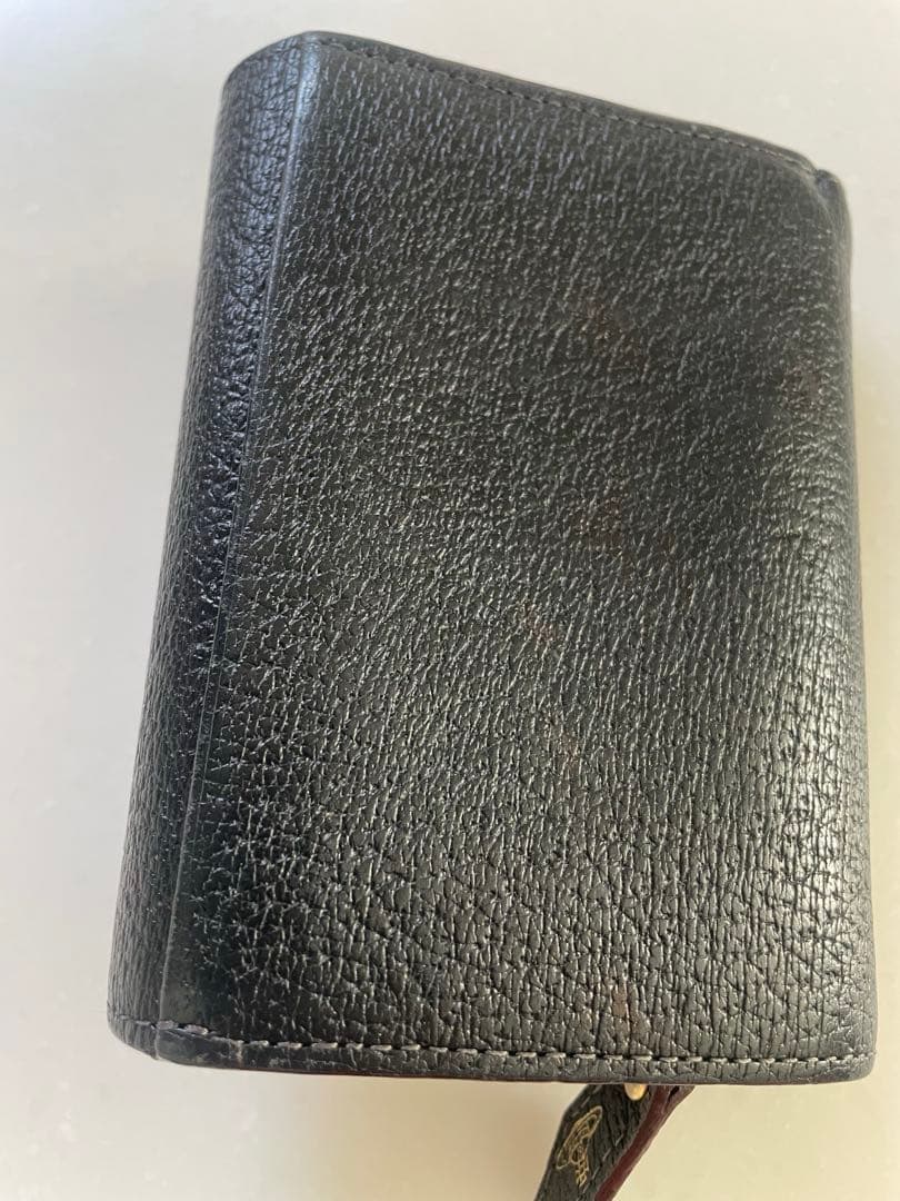 本革　ヴィヴィアンウエストウッド　 三つ折り財布 黒 ゴールドオーブ