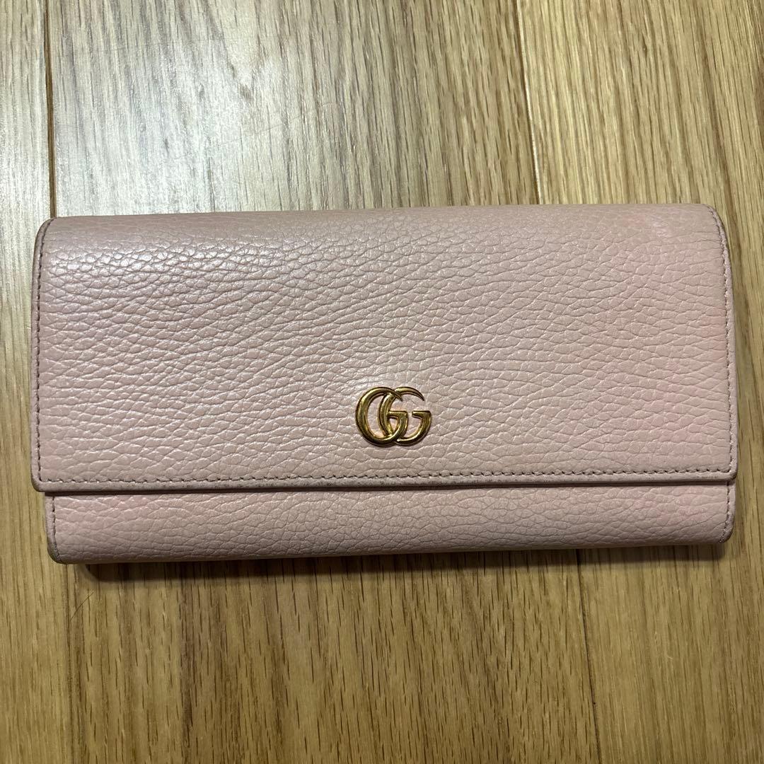GUCCI ピンクレザー 二つ折り長財布