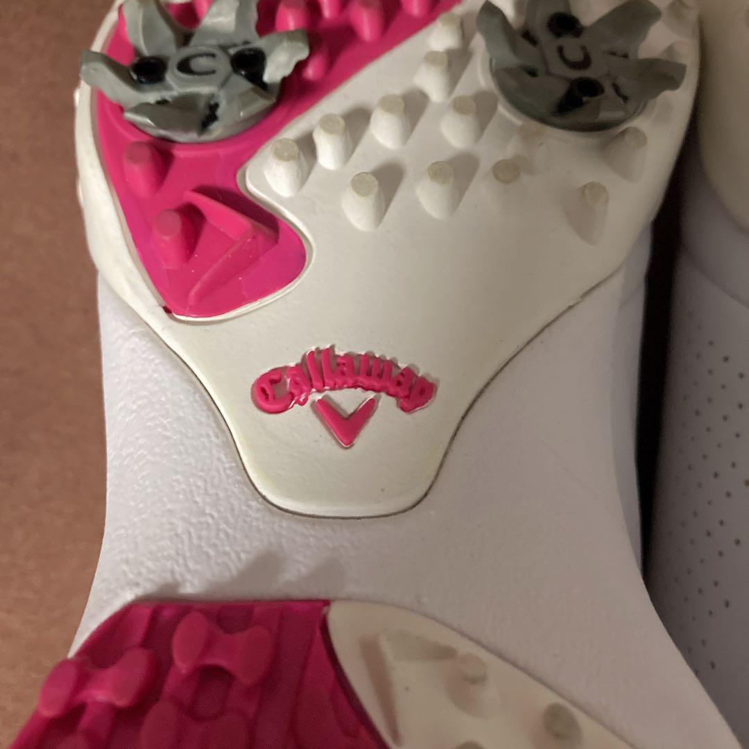 【美品】Callaway キャロウェイ ゴルフシューズ ホワイトピンク 23.5