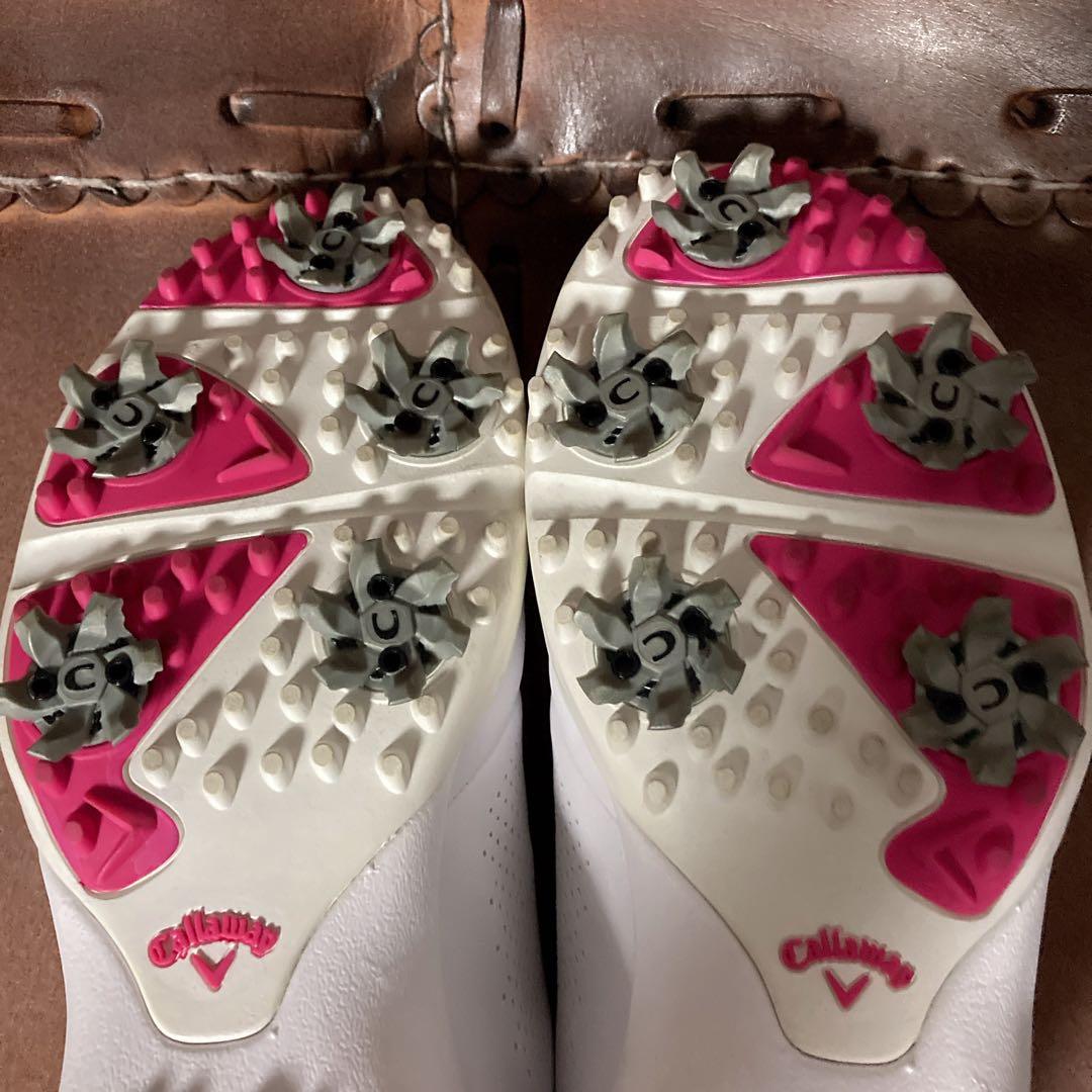 【美品】Callaway キャロウェイ ゴルフシューズ ホワイトピンク 23.5