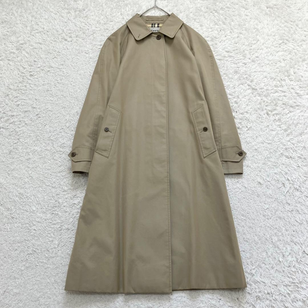 バーバリー ステンカラーコート ノバチェック ロング 白タグ ベージュ 11 L