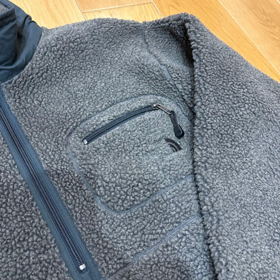90s美品North Face ノースフェイス　ボアジャケット　グレー　古着