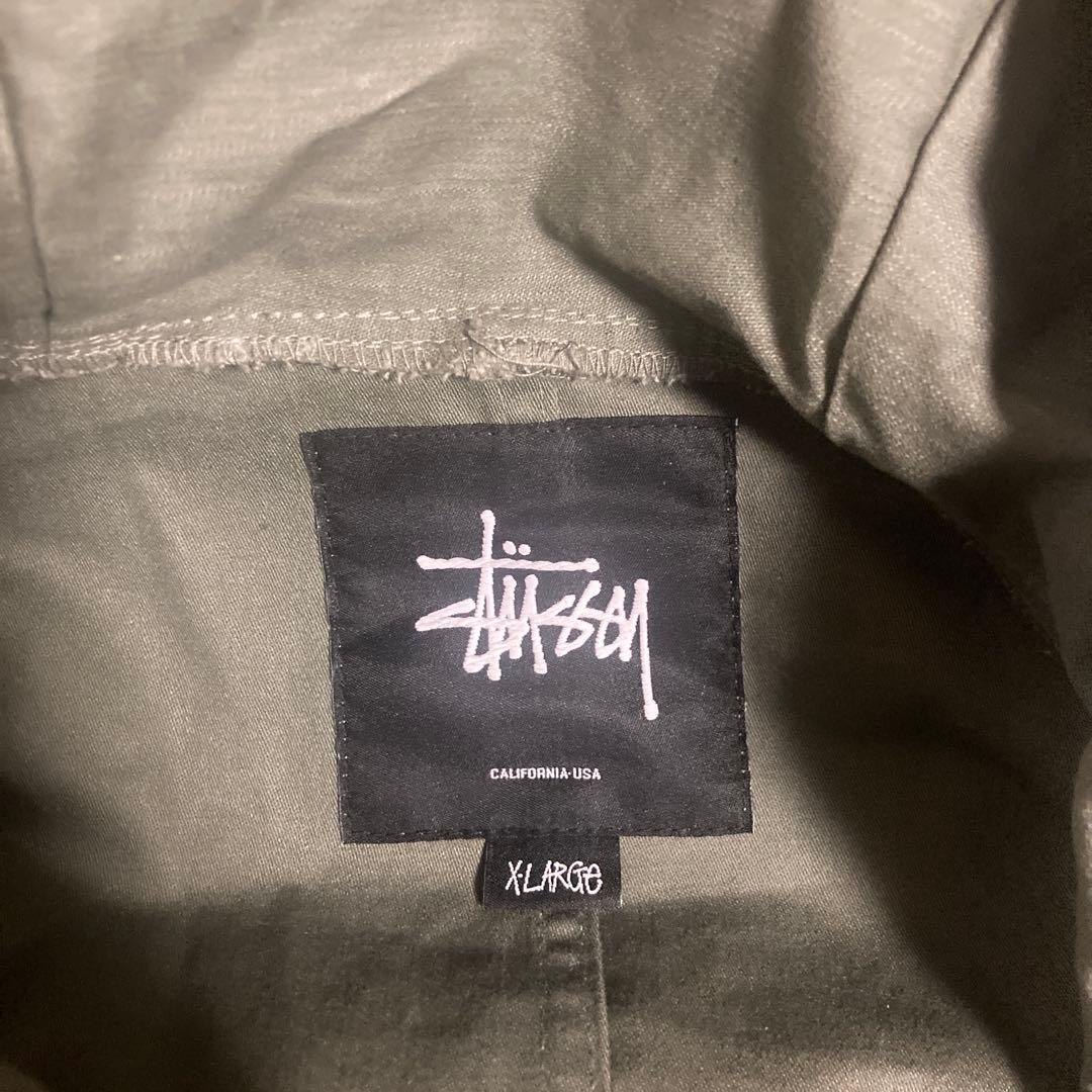 Stussy フード付きモッズコート XL オリーブグリーン