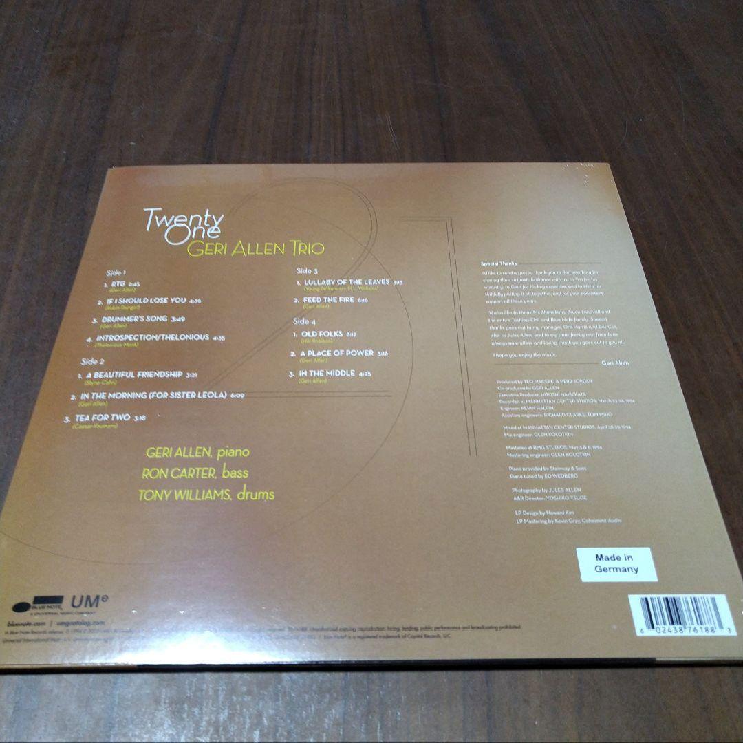ジェリ・アレン・トリオ　トゥエンティー・ワン　高音質・重量盤2LP　ブルーノート