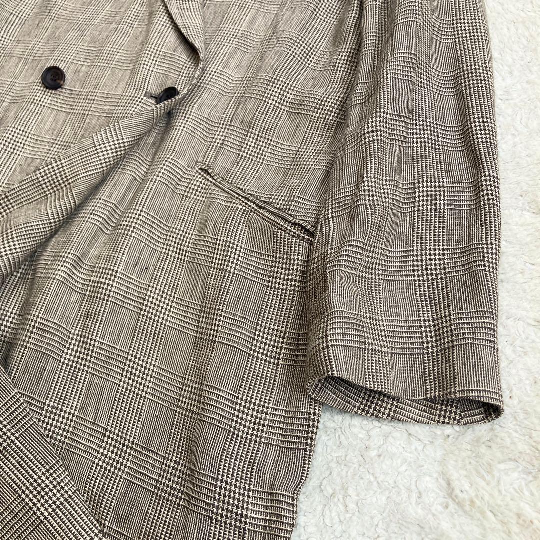 極美品・近年✨ドゥーズィエムクラス　Glen Check coat　リネン100