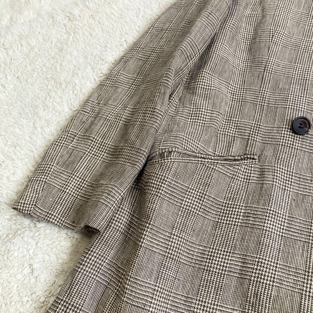 極美品・近年✨ドゥーズィエムクラス　Glen Check coat　リネン100