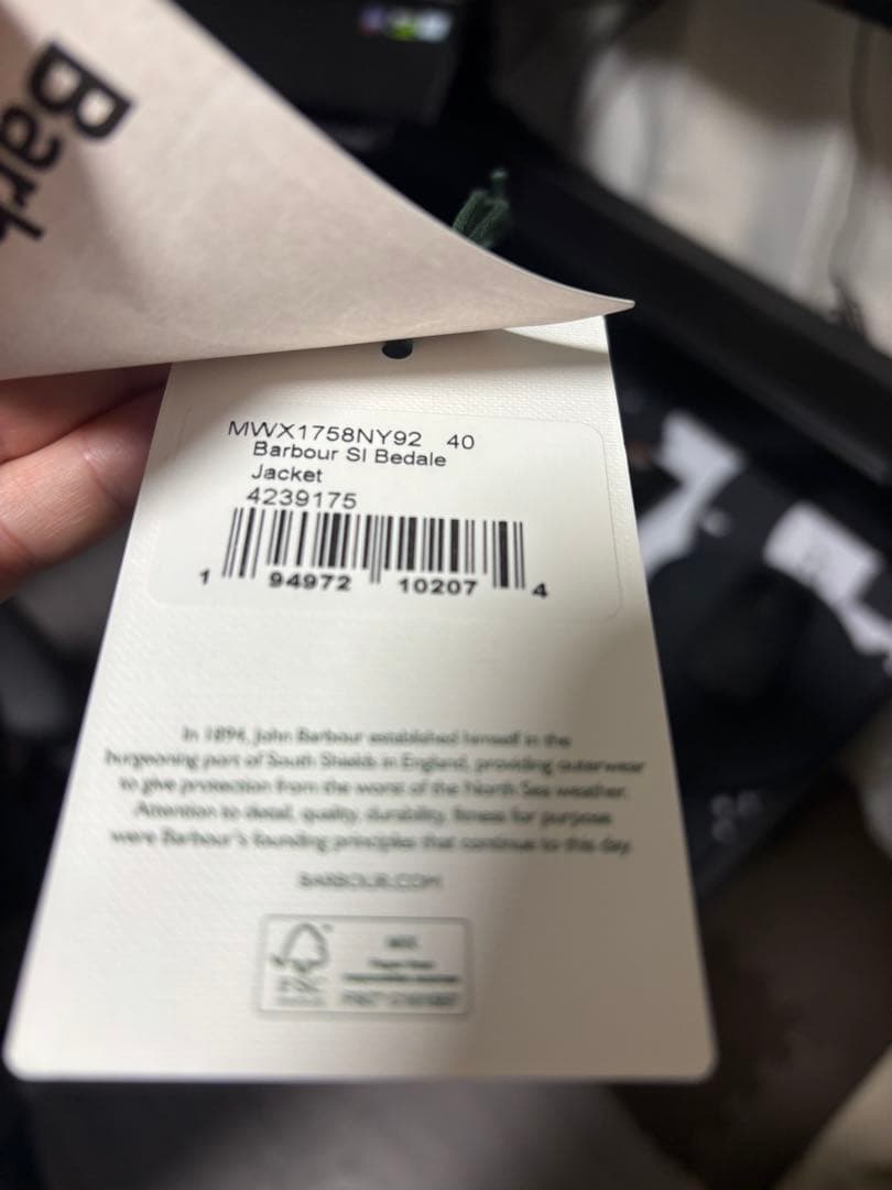Barbour ビデイルSL ネイビー　オイルドジャケット　サイズ　40