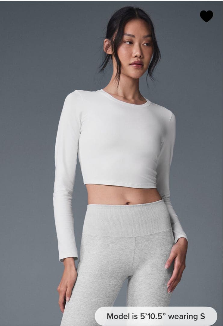 alo ホワイト クロップドトップ sizeS