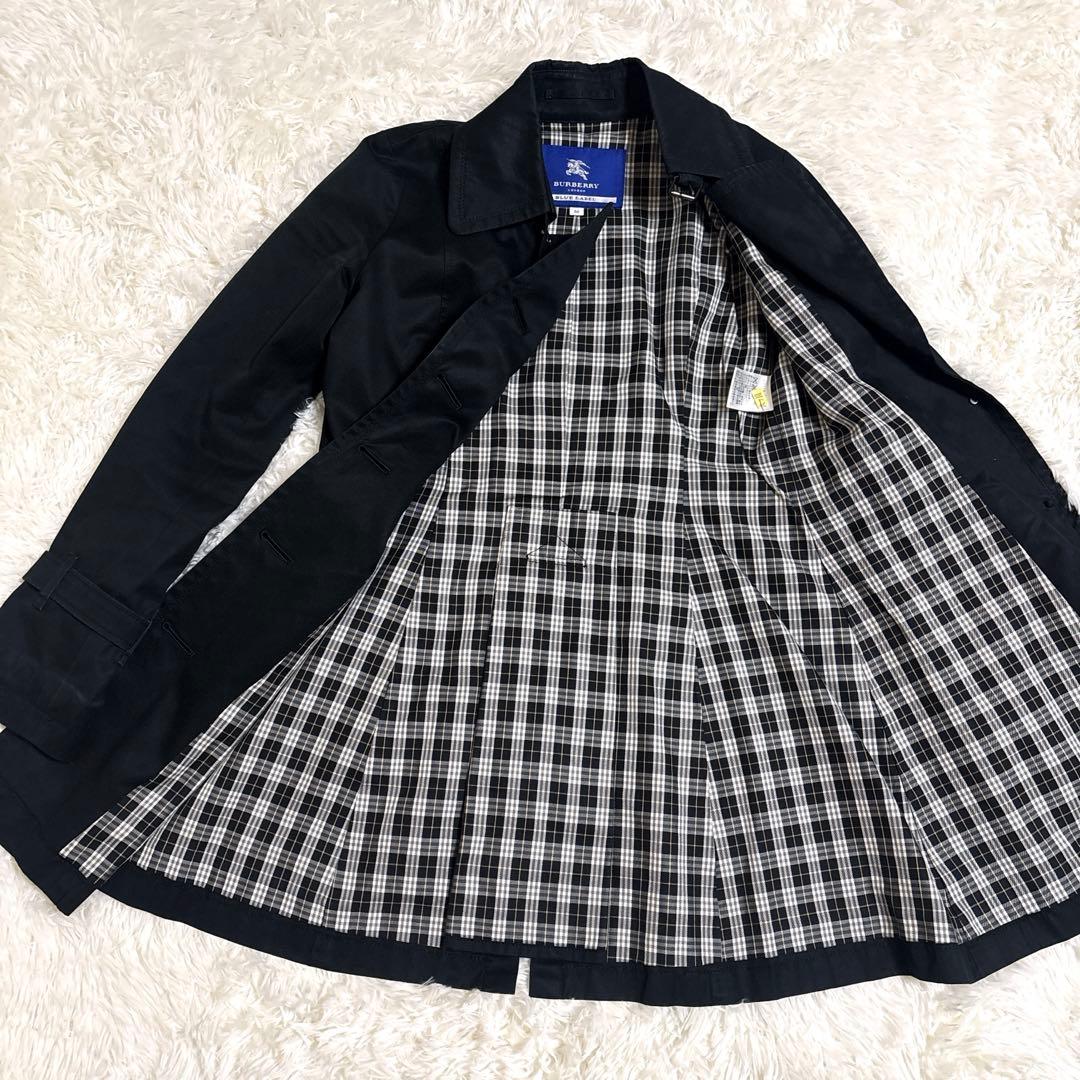 ✨バーバリーロンドン ブルーレーベル トレンチコート Mサイズ 黒ノバチェック柄