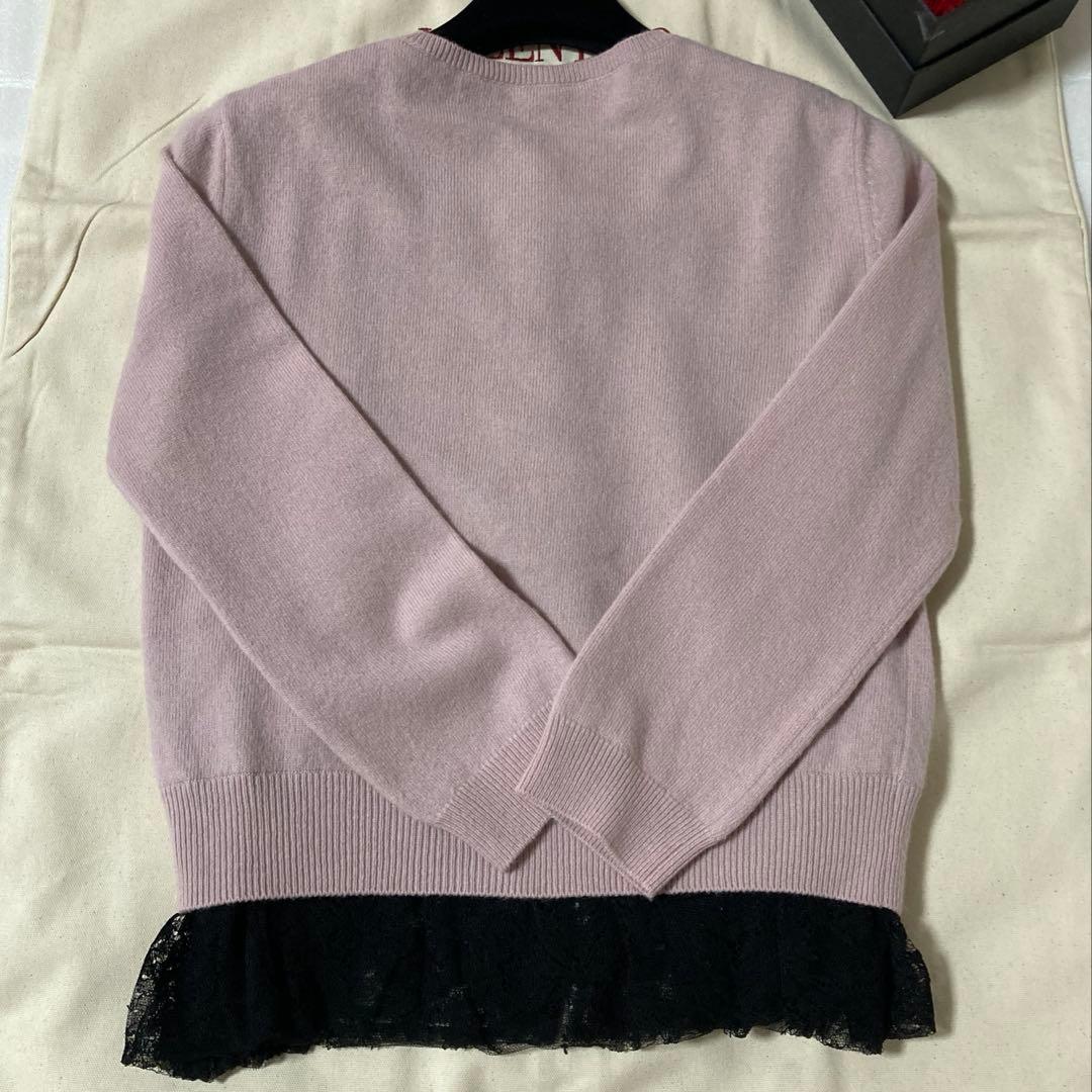【お値下げ中】ヴァレンティノ ウールカシミヤレース　カーディガン ピンク
