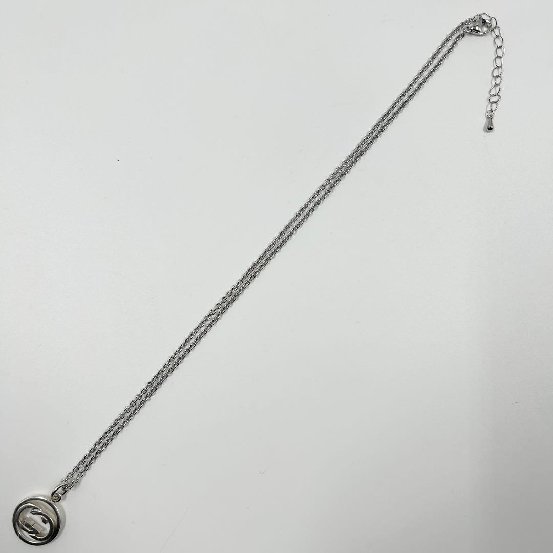 美品✨　グッチ　ネックレス　インターロッキング　シルバー　GG　Ag 925