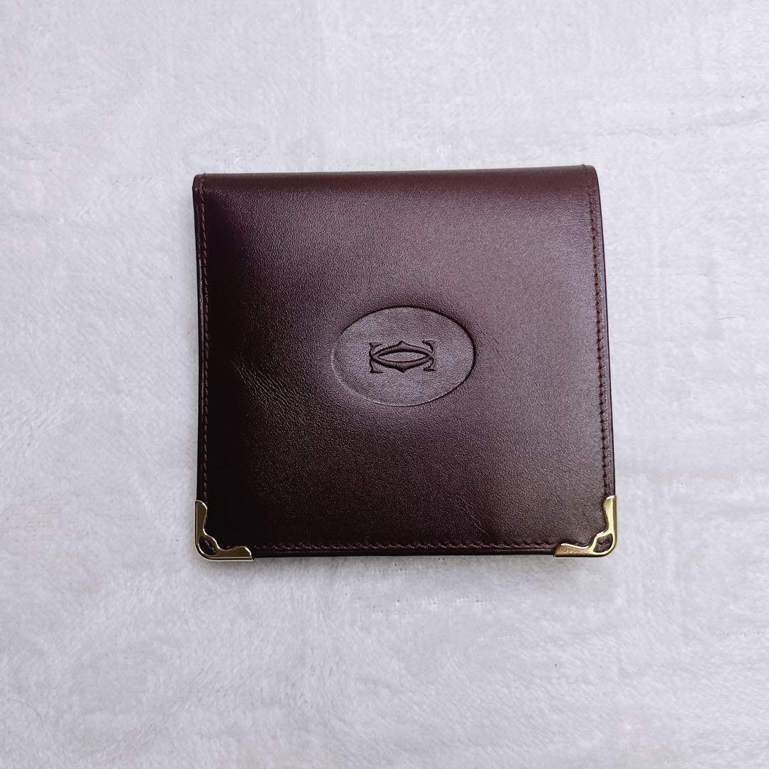 【極美品】Cartier カルティエ マストライン　二つ折り財布 　ゴールド金具
