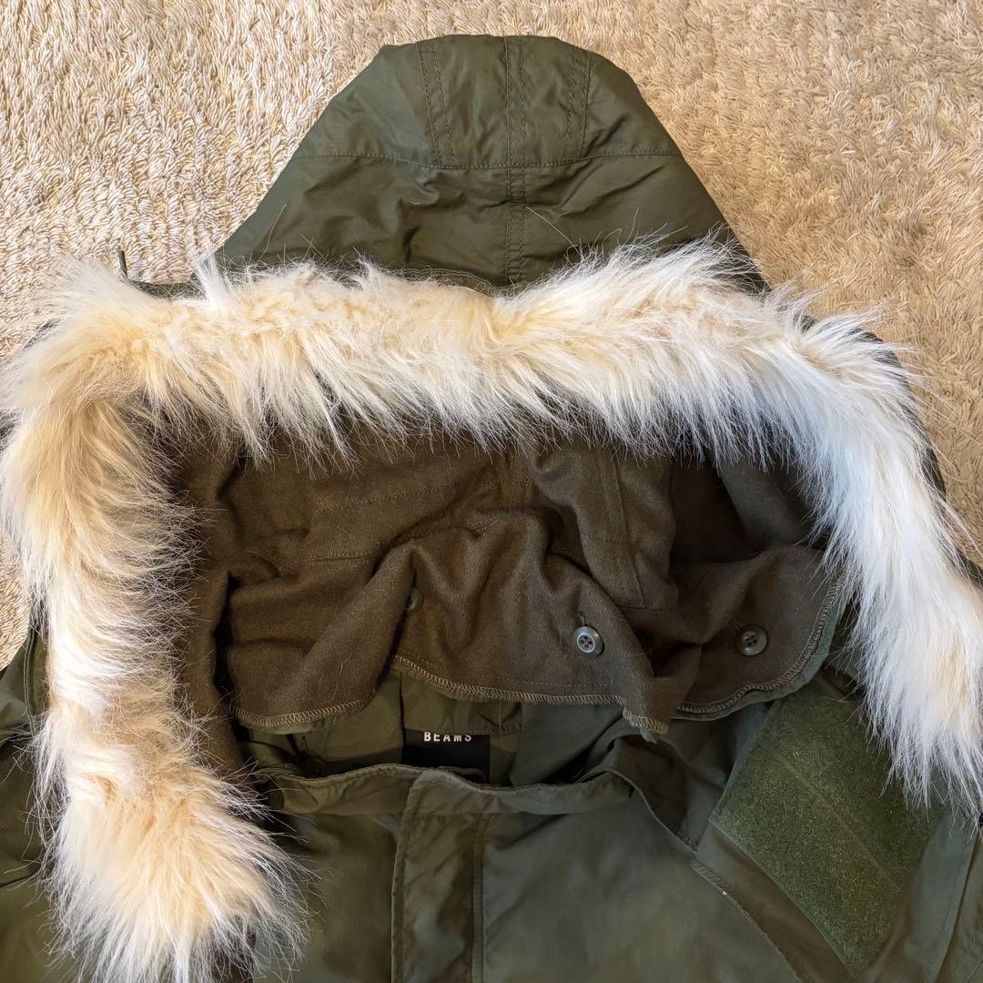 BEAMS M-65 モッズコート フード ファー付き 中綿 Lサイズ
