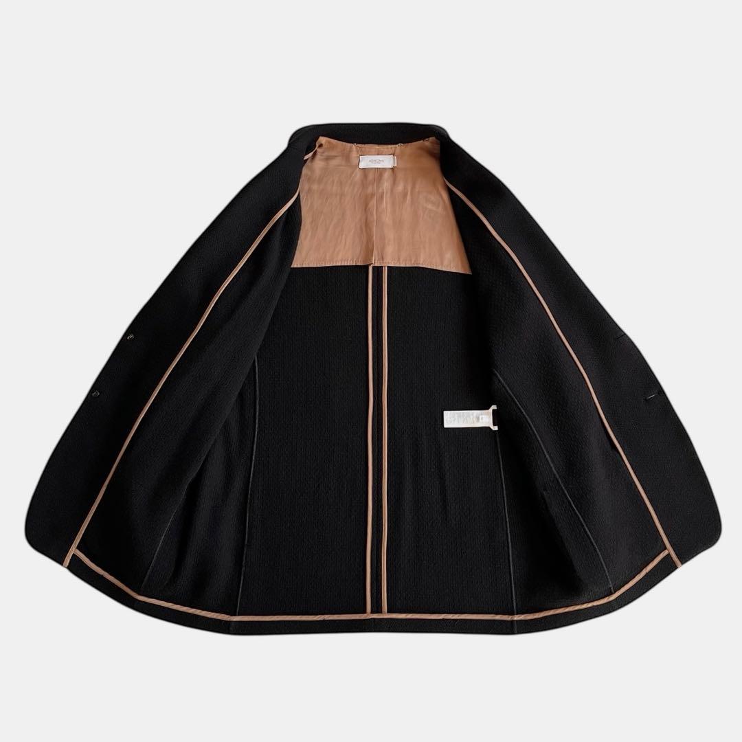AGNONA カシミヤ ブラックツイード 2Bジャケット 50 アニオナ MEN