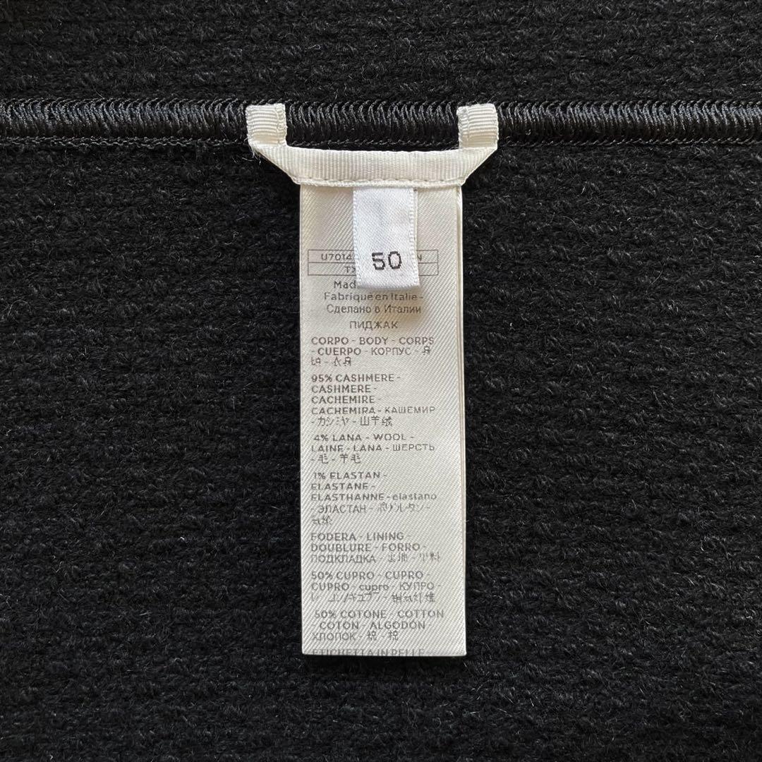 AGNONA カシミヤ ブラックツイード 2Bジャケット 50 アニオナ MEN