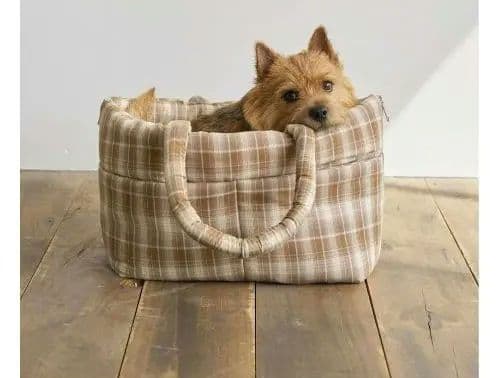APERTY　wide bag tartan brown　S　キャリーバッグ