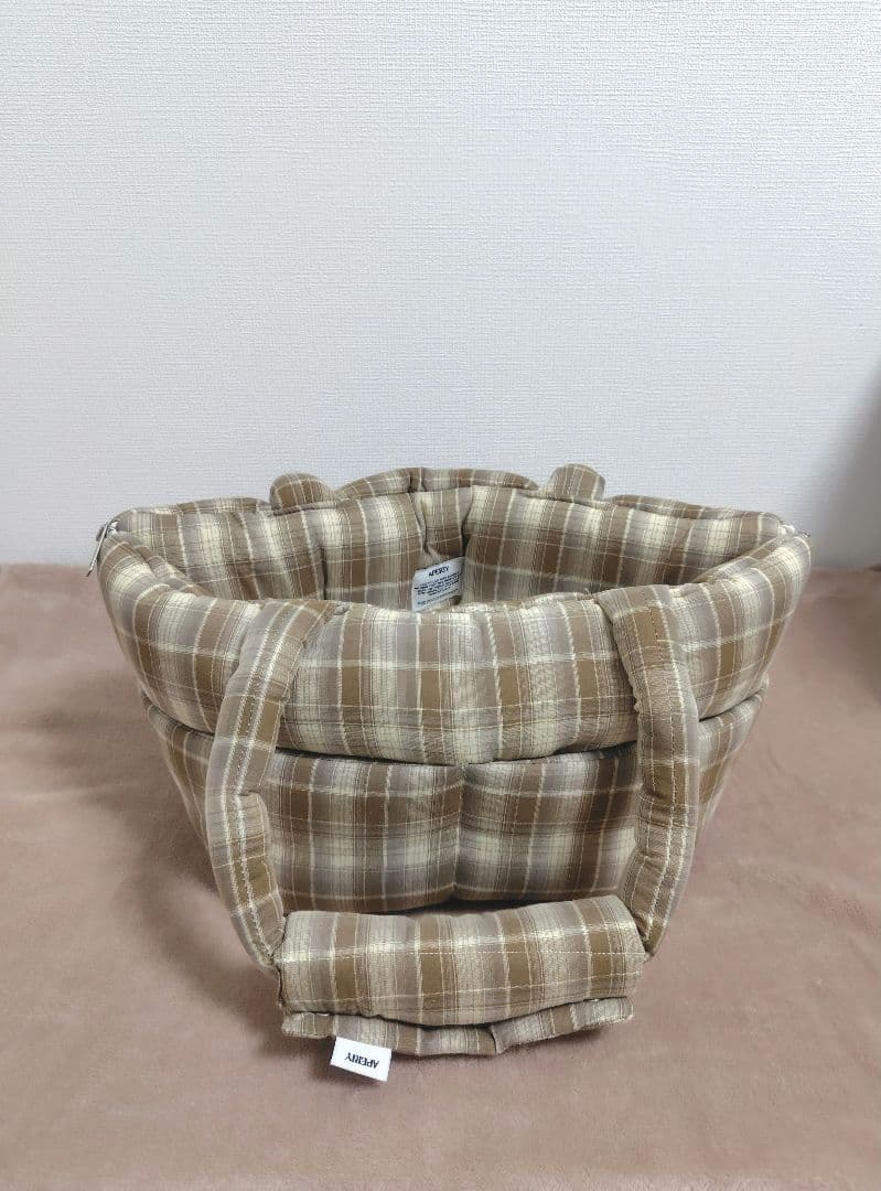 APERTY　wide bag tartan brown　S　キャリーバッグ