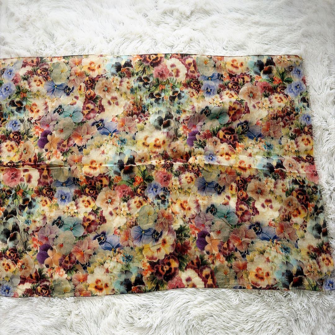 Paul Smith ウールシルク 花柄 大判ストール イタリア製