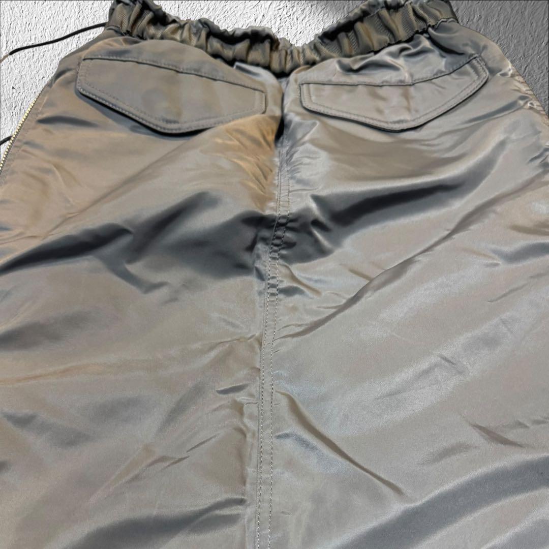Sacai サカイ サアドプリーツ入りツイルスカート ロングスカート グレー希少