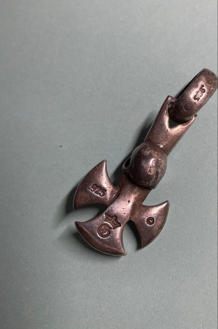 スカル クロス ペンダント 925刻印　ガボールタイプ