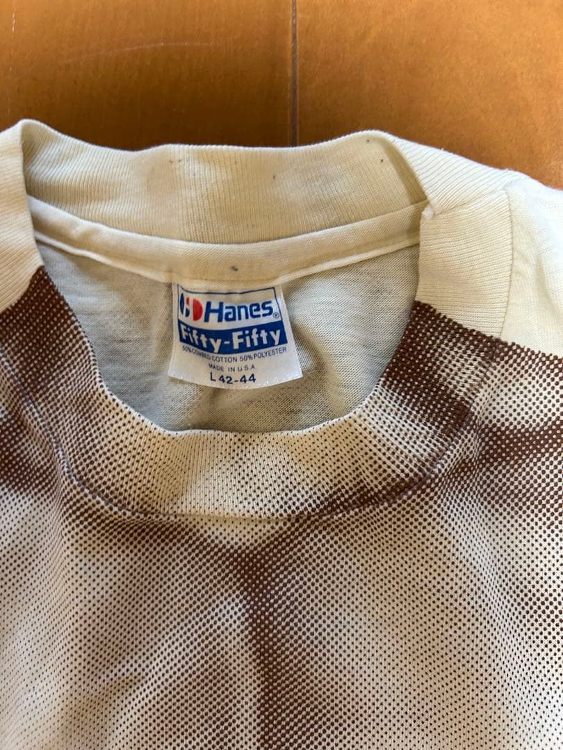 Hanes 筋肉プリント Tシャツ L42-44 80s