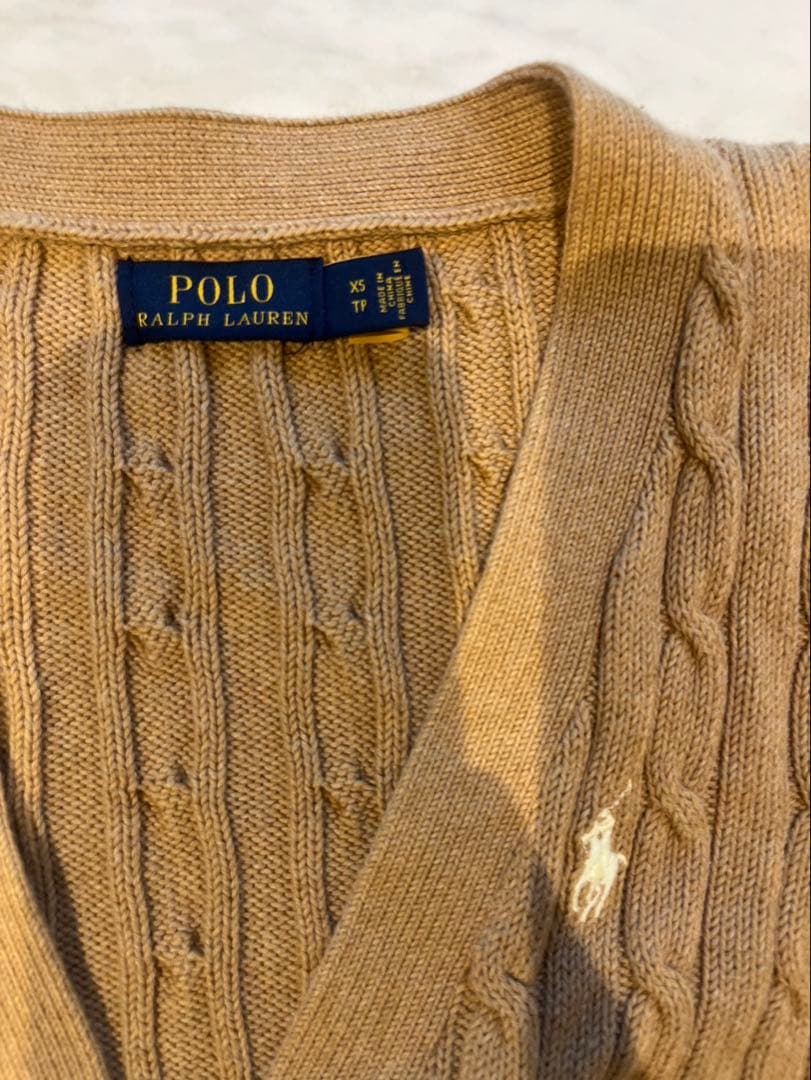 【美品】POLO RALPH LAUREN コットンケーブルニット カーディガン