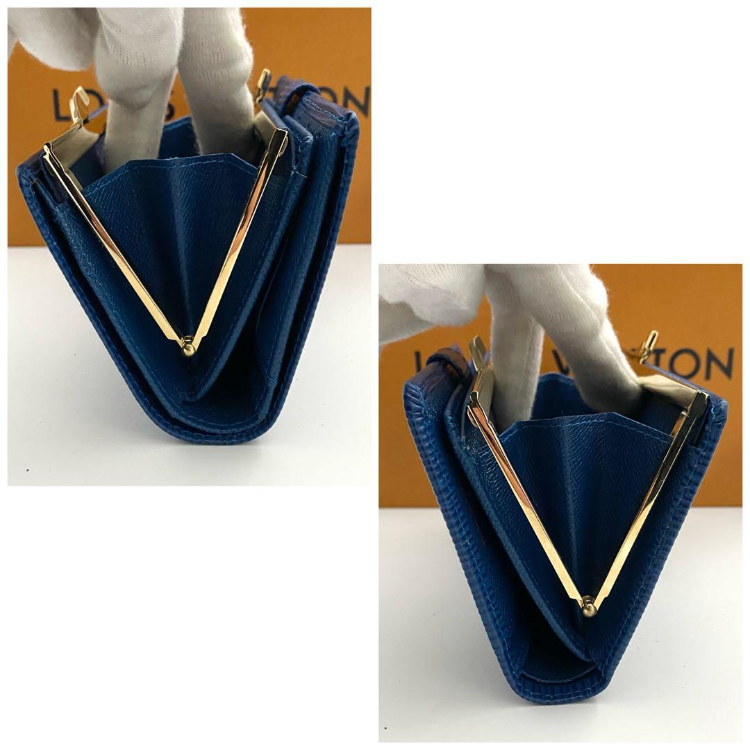 保管品　ルイヴィトン　エピ　ヴィエノワ　がま口財布　ブルー