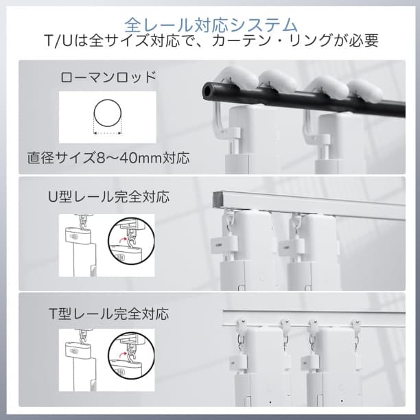 自動カーテン開閉器 両開き対応 スマート家電 スマートカーテン 自動開閉搭載機