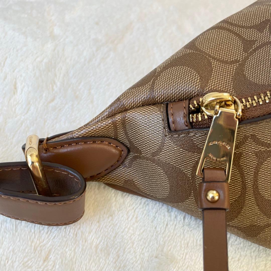 【美品】COACH　ブラウン　レザー　PVC　ボディバッグ　ウエストポーチ