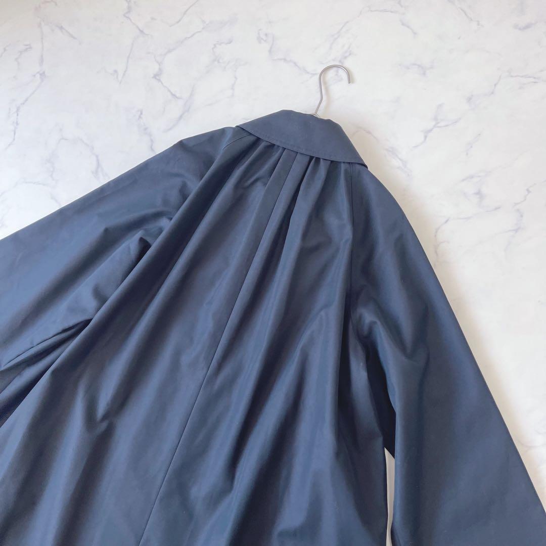 【美品】MIDIUMISOLID ボリューム ロングトレンチコート ネイビー