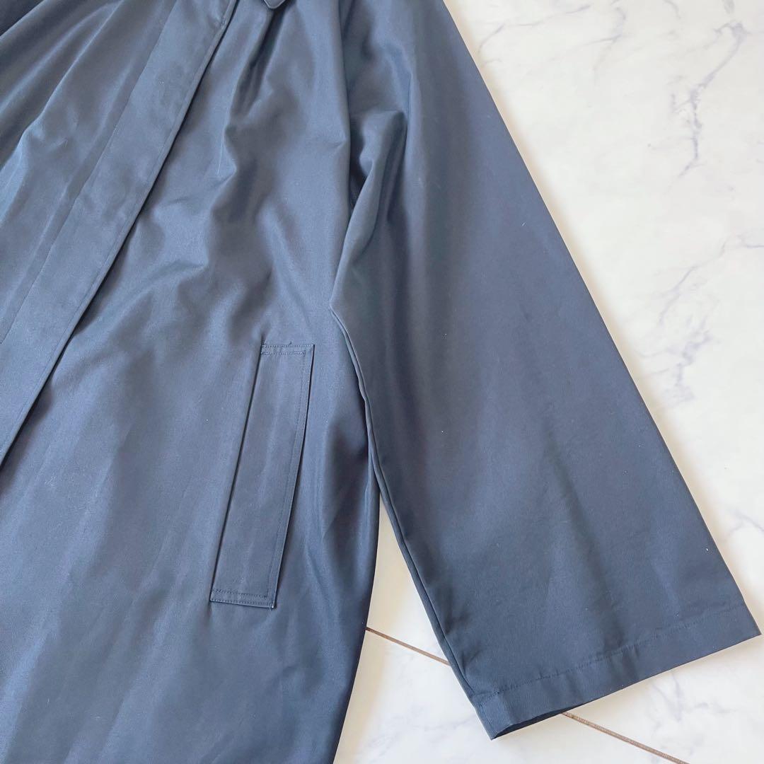 【美品】MIDIUMISOLID ボリューム ロングトレンチコート ネイビー