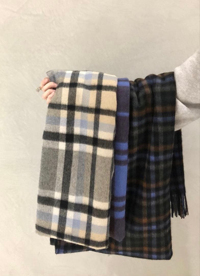 【未使用品】Joshua Ellis カシミヤ チェックストール