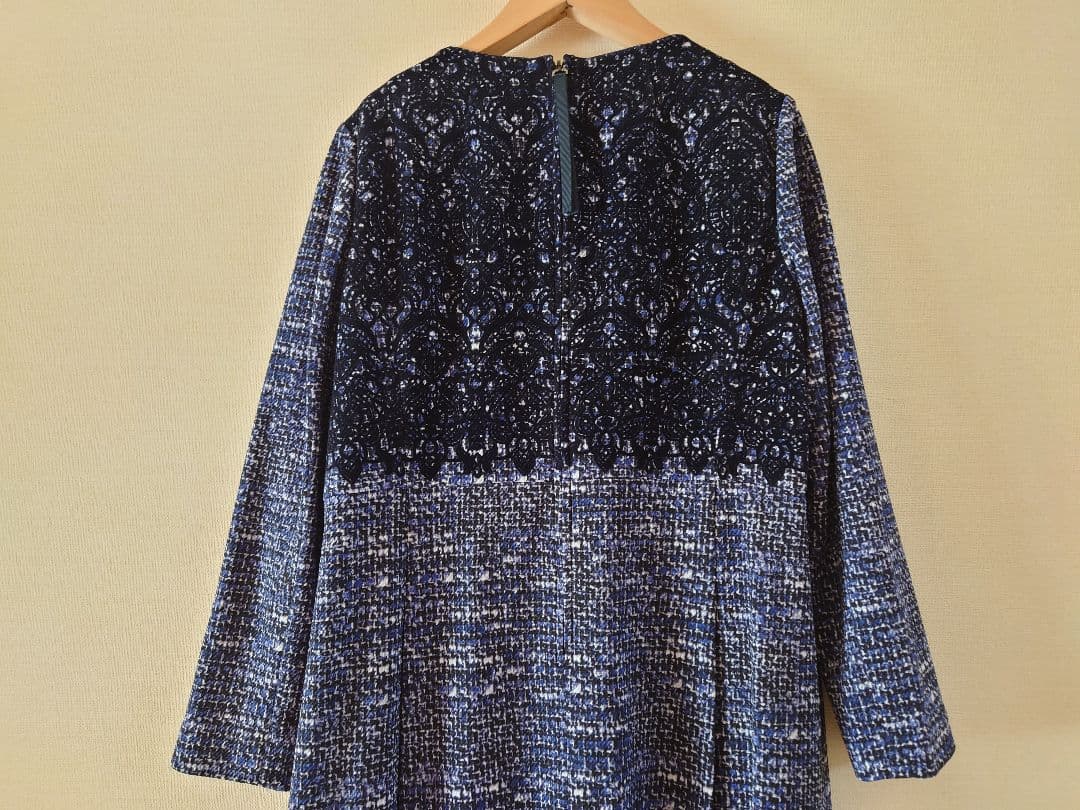 Leilian　レリアン　ワンピース 　ネイビー　ブルー