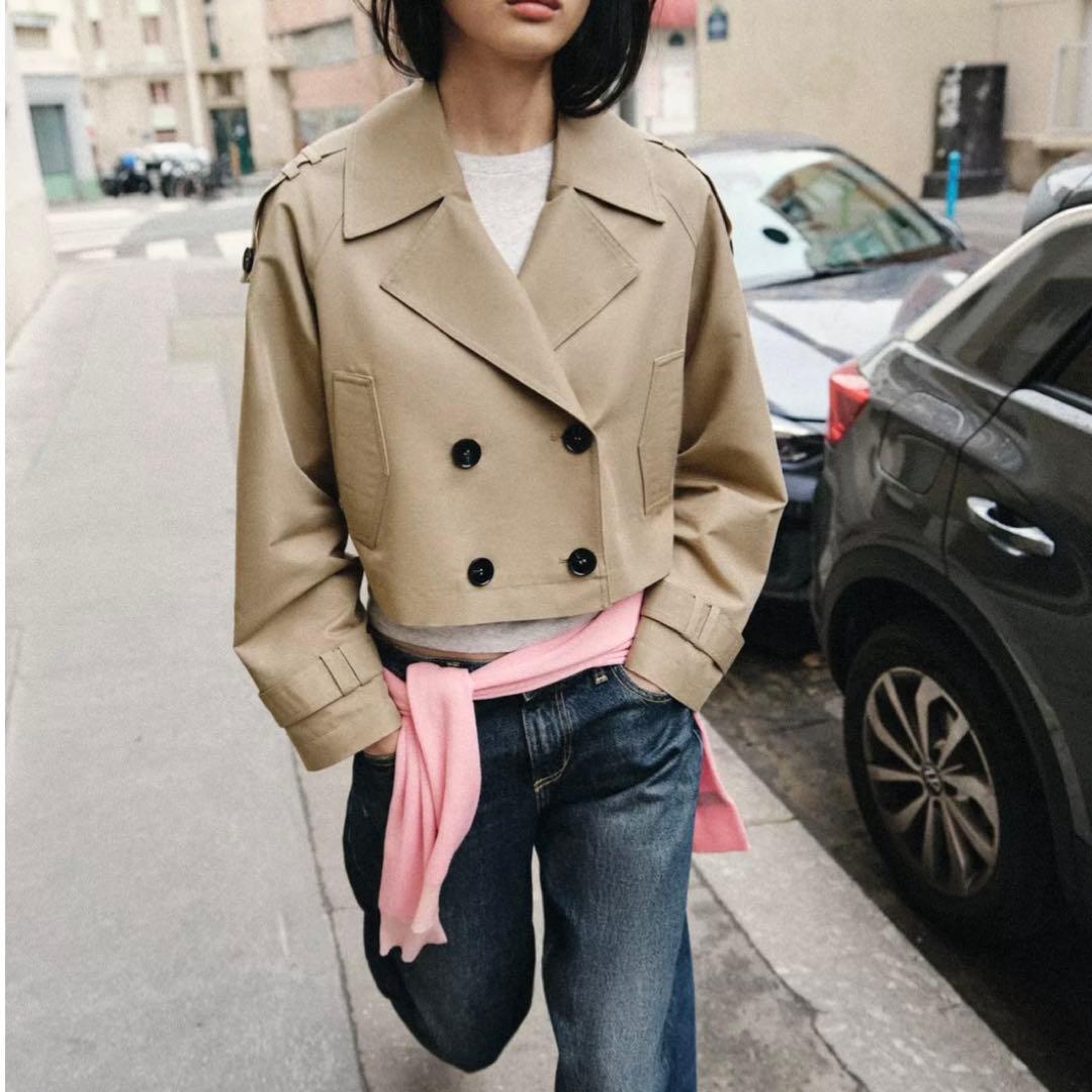 ショートダブルブレストトレンチコート ZARA Mサイズ
