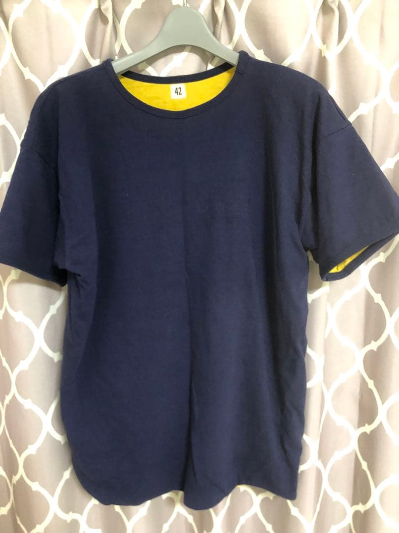 デ*ン様 TCB jeans リバーシブル イエロー ネイビー Tシャツ 42