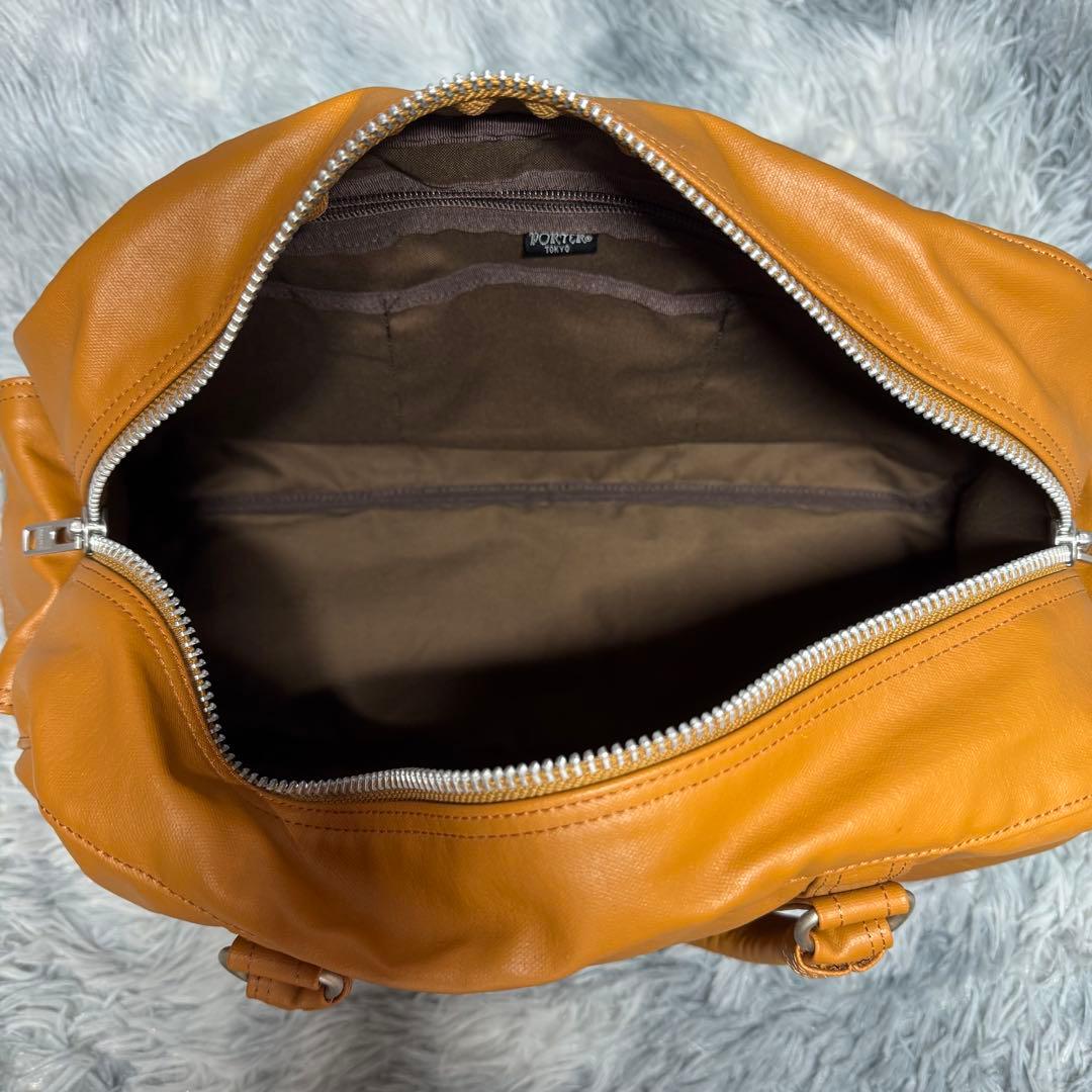 新品同様 PORTER ポーター フリースタイル キャメル ミニボストンバッグ