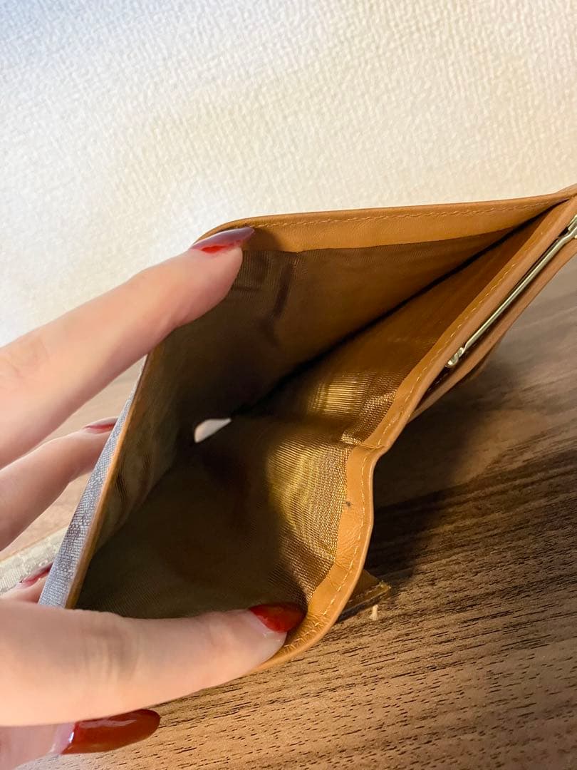 美品　セリーヌ　CELINE 二つ折り財布　トリオンフ マカダム がま口　レザー