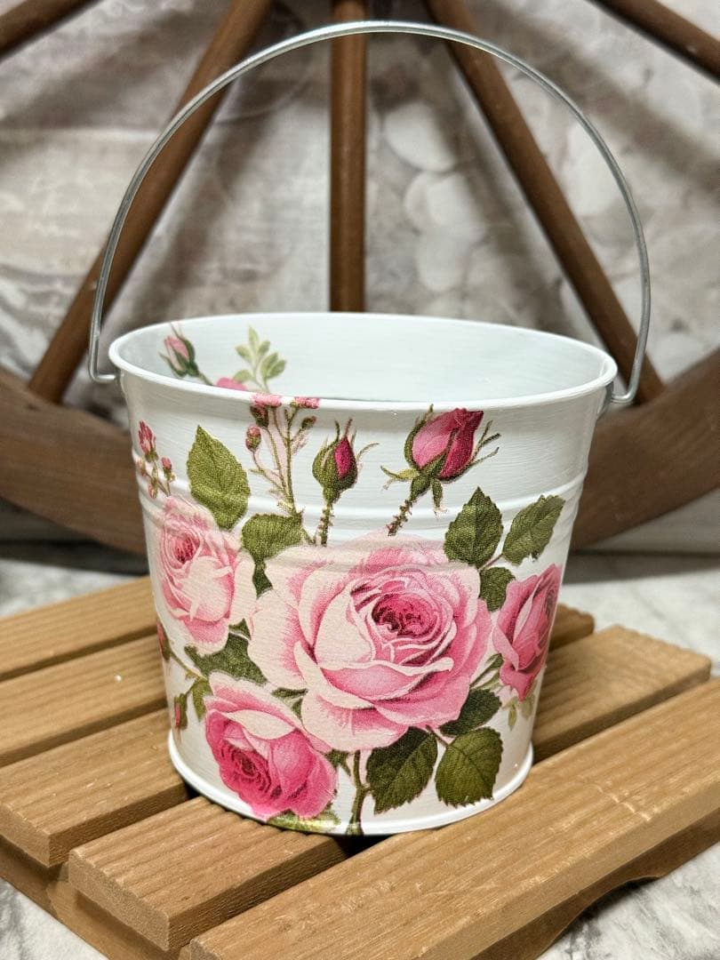 mogu様リクエスト6点おまとめ品※プラ鉢陶器鉢※収納ケース※リメイク鉢※薔薇柄