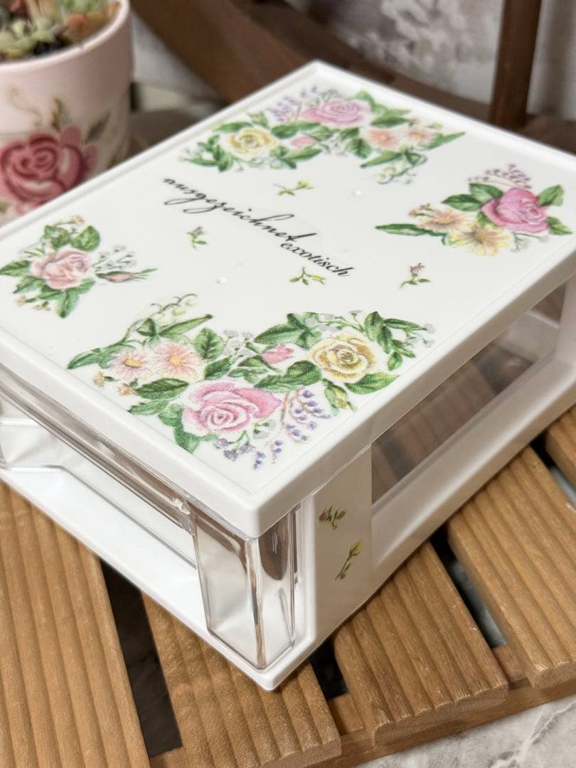 mogu様リクエスト6点おまとめ品※プラ鉢陶器鉢※収納ケース※リメイク鉢※薔薇柄