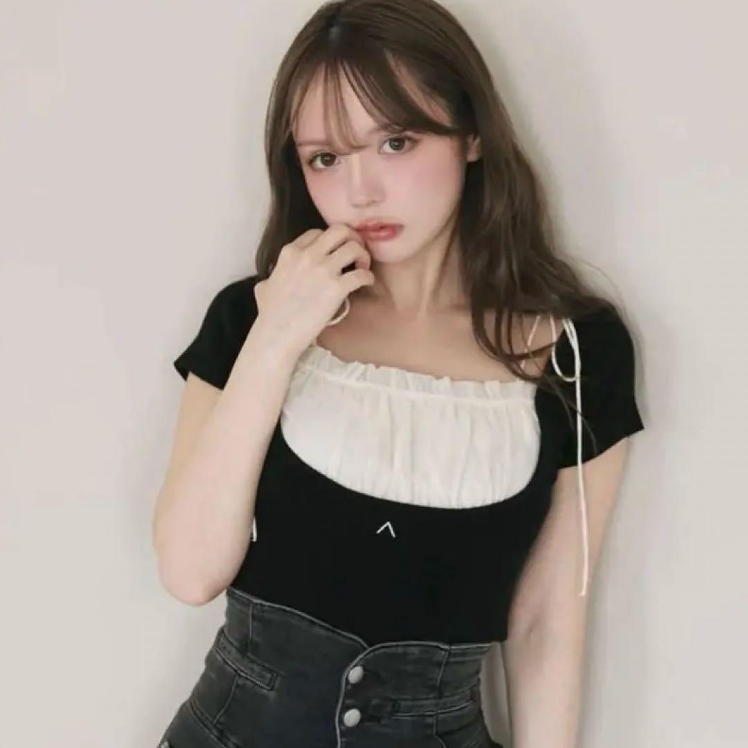 最終値下andmary mew frill tops black アンドマリー