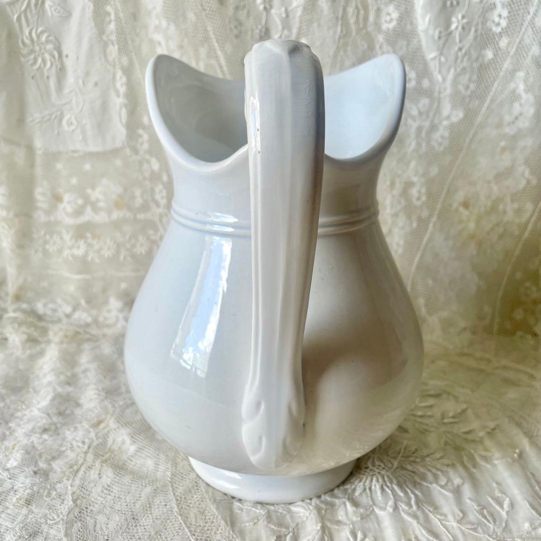アリビラ　　【美品大きめ】サルグミンヌ白いピシェ　フランスアンティーク
