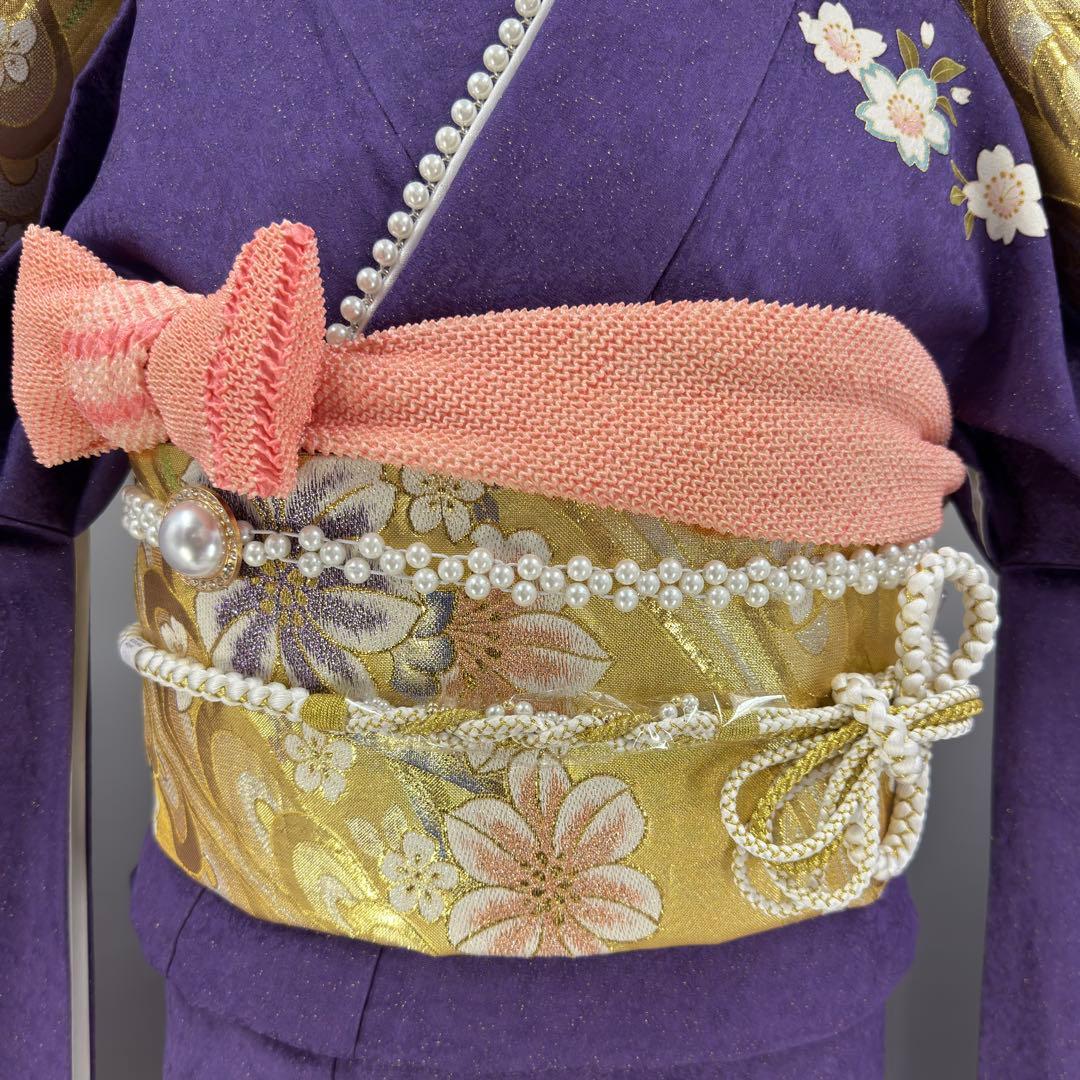 逸品 振袖7点フルセット 京都きもの友禅　桜紋様　成人式　卒業式　結婚式　正絹
