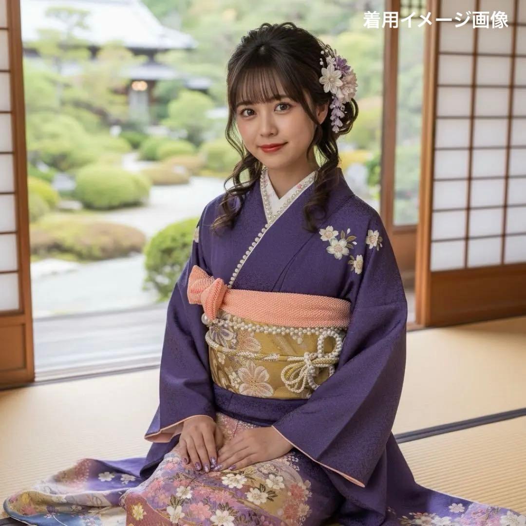 逸品 振袖7点フルセット 京都きもの友禅　桜紋様　成人式　卒業式　結婚式　正絹