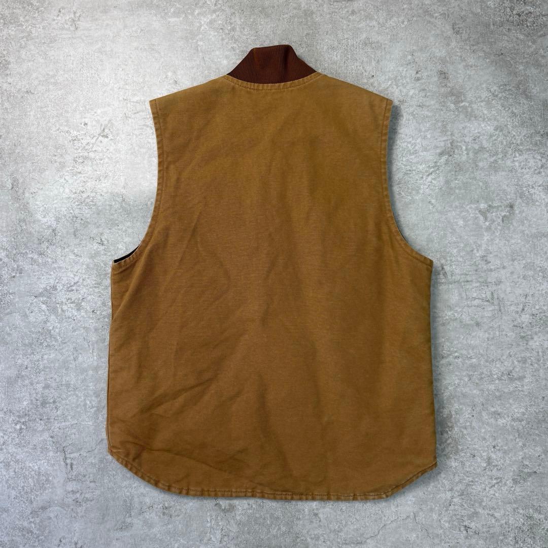 希少■carhartt カーハート【M】ダックベスト ブラウン フェード 雰囲気
