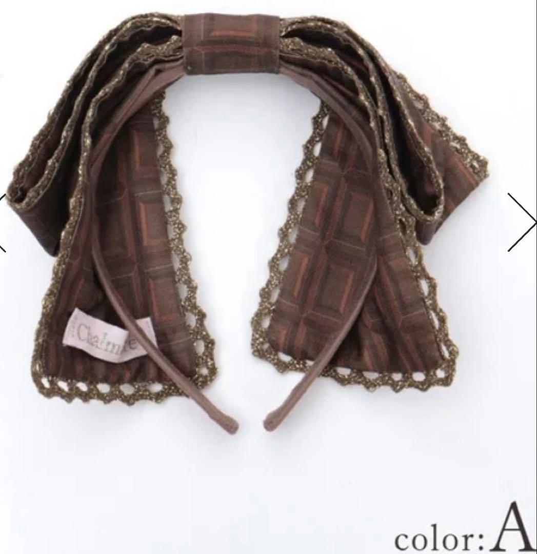 axes femme Chalmiere チョコレート柄カチューシャ（A茶）