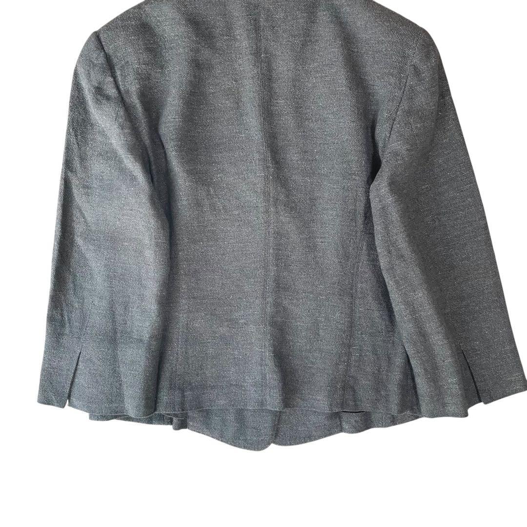 ほぼ未使用✨MaxMara リネンジャケット イタリア製 白タグ 44 グレー