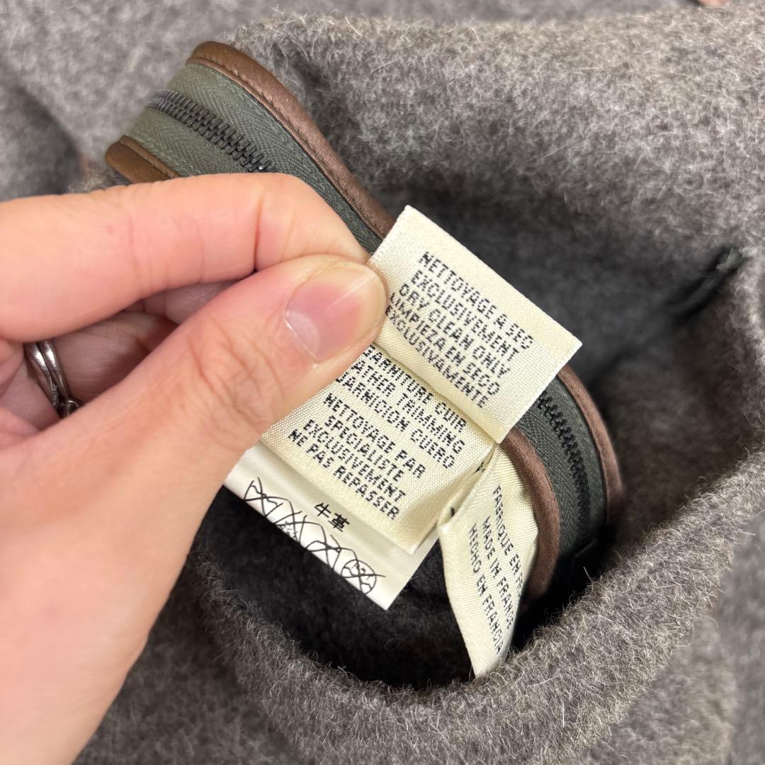 HERMES エルメス マルジェラ期 アルパカ ベスト 34 牛革
